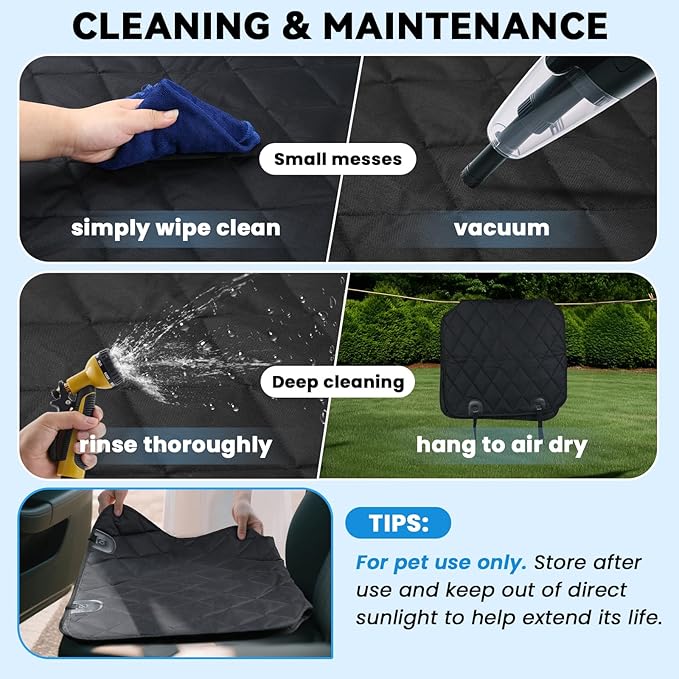 VIVAGLORY Dog Front Seat Cover Seatflex Car Seat Protector for Dog, Car Cover for Pet, Front Single Bucket Captain Chair Protector, Standard, Black, 2Pack