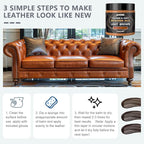 Leather Recoloring Balm, Leather Repair Kit for Furniture, Leather Paint, Leather Dye, Scratch Repair, Stain Remover, Restore Scratched, Faded and Cracked Leather- White