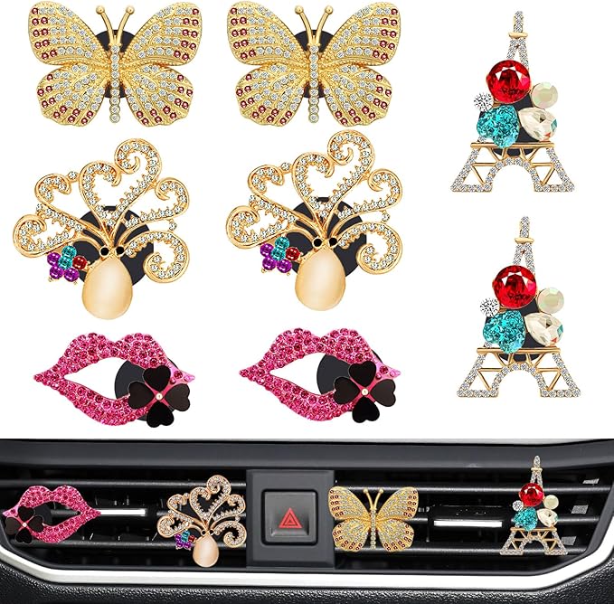 8 Pcs Cute Car Air Fresheners Vent Clips Charms, Car Diffuser Vent Clip Car Accessories for Women