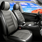 Fit Trax Car Seat Covers for Chevrolet/Chevy Trax 2015-2026, Premium Full Coverage Leather, Waterproof All Weather Seat Protector, Airbag Compatible, Scratch Resistant, Full Set, Black+Gray