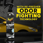Meguiar’s Air Re-Fresher Odor Fighting Spray - Black Chrome Scent - Convenient Car Air Freshener that Instantly Fights Odors and Leaves Behind a Long-Lasting, Refreshing Black Chrome Scent, 8 Oz Spray