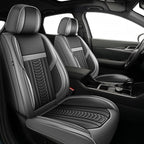 TTX LIGHTING for Chevy Tahoe 2011-2026 Seat Covers: Waterproof Leather Seat Protector with Airbag Compatible (2 Front Seats,Black&Gray)