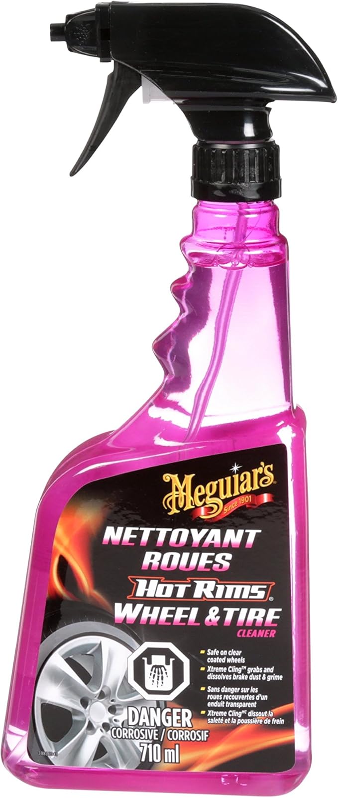 Meguiar's Hot Rims Wheel & Tire Cleaner, Powers Through Brake Dust & Grime - 24 Oz Spray Bottle