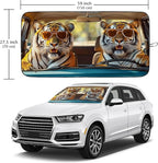 Tiger Car Windshield Sun Shade Foldable Sunshade Front Window Cover Sun Visor Protector Accessories (59x27.5 inches)