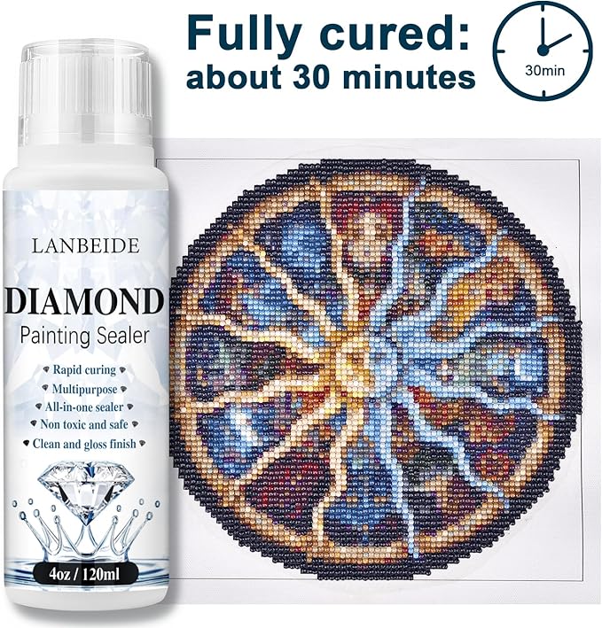 LANBEIDE 2 Pack 240ML Diamond Painting Sealer, 5D Diamond Painting Art Glue Permanent Hold & Shine Effect Sealer for Diamond Painting and Puzzles