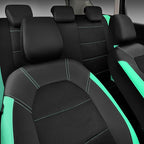 CAR PASS Leather Seat Covers, Breathable Universal Car Seat Cover Full Set for Cute Women Girly,Super 5mm Composite Sponge Inside,Airbag Compatible Fits Most Auto,SUVs,Trucks,Vans(Full Set,Black&Mint)