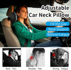 Car Neck Pillow Adjustable Up and Down Style 2 Pack,Car Headrest Pillow for Neck Support Relieves Driving Fatigue, Soft Memory Form and Ergonomic Design Fits Most Heights and Car Seats (Black)