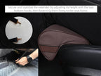 JUPENG Car Seat Leg Extender Cushion, Memory Foam Under Thigh Leg Support Pillow with Strap, Non-Slip Base & Removable Washable Cover for Driver Seat and Office Chair, Universal Comfort Pad (Beige)