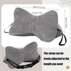 Dog Bone Shaped Travel Neck Pillow with Washable Removable Cover Have Loops on Either End for Car Bus Truck Driving Comfort Head Rest Support Neck Cervical Chiropractic Pillow (Gray)