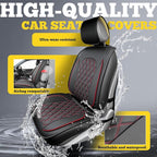 LINGVIDO Car Seat Covers Full Set (5 Seats) - Premium Perforated Nappa Leather, Waterproof Shield, Omni-Adapt Fit SUVs Sedans, Ultimate Family & Pet Protection