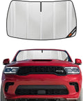 Windshield Sun Shade for Dodge Durango 2021-2025. Full Coverage Rearview Mirror Shade for Ultimate Protection