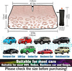 Socira Rose Gold Leopard Car Windshield Sunshade Umbrella Foldable Umbrella Cute Sun Shade Windshield Cover Sunshade Leopard Print Car Accessories Keeps Cool (57" X 30")