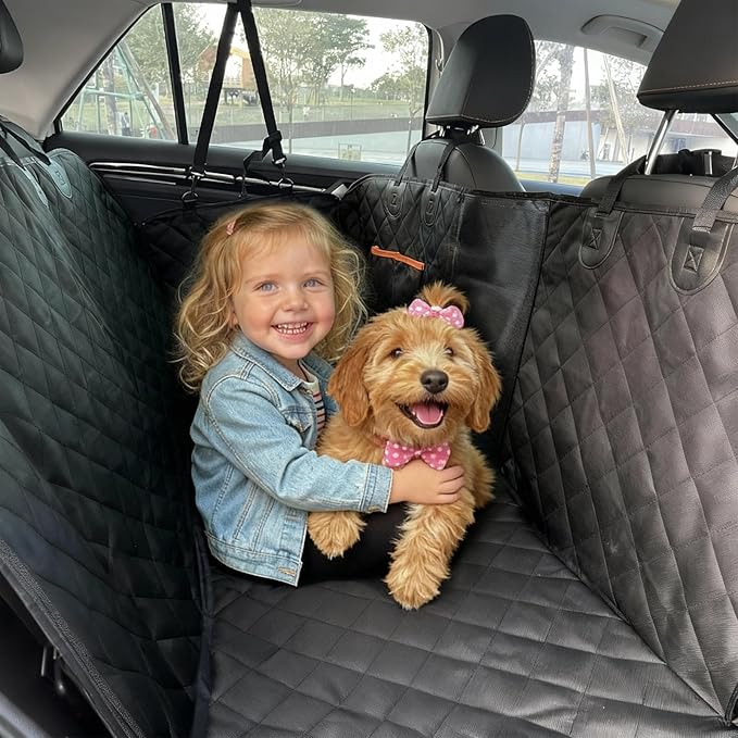 Dog Car Seat Cover for Back Seat - Waterproof and Anti-Slip Car Dog Seat Cover, with Hammock Design for Safe and Comfortable Travel, Suitable for Most Cars Trucks SUVs