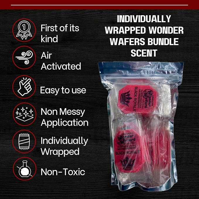 Wonder Wafers 75 count Air Fresheners Individually Wrapped, Black Royale Fragrance