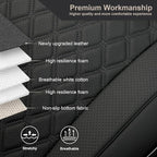 GIANT PANDA Bottom Seat Cover for Trucks&SUV, Front PU Leather Driver Seat Protector Fit for Chevy,Ram,Toyota,GMC,Ford F150 F-Series (2PCS-Black)