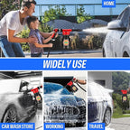 Updated 16 IN 1 Car Wash Foam Gun, Foam Cannon,Adjustable Hose Wash Sprayer with 2.5 to 6 Bars Foam Blaster,Suitable for Car Cleaning and Garden Use with 1/2” Quick Connector(Black)