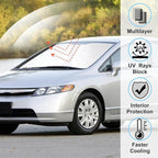 Windshield Sun Shade Custom Fit for 2006-2011 Honda Civic Accessories Foldable Sunshade Sun Blocker Protect Car from Sun Rays & Heat Damage Keep Car Cooler