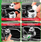 Panda Cute Car Air Freshener Diffuser - Panda Aromatherapy Diffuser Car Air Fresheners Vent Clips Cute Freshener Rotating Fan