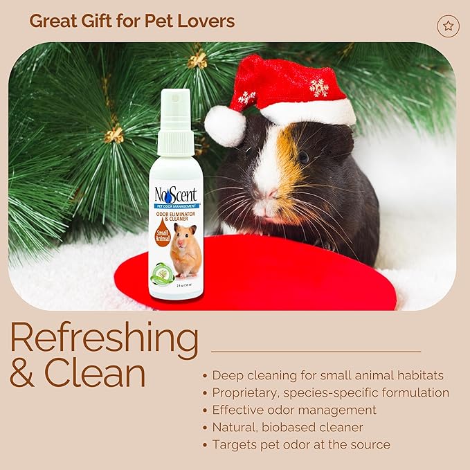 No Scent Small Animal Guinea Pig Cage Cleaner | Hamster & Rabbit Habitat Pet Odor Spray (32 Fl Oz / 946 mL)