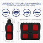 Skechers Memory Foam Seat Covers,Thick Cool Touch Fabric Car Seat Covers,Car Seat Cover Full Set,Airbag Compatible,Automotive Comfort Protection for Most Cars,Vans,Trucks,SUV,Red