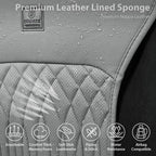 CAR PASS Car Seat Protector, 2 Pack Sideless Nappa Leather Seat Covers for Cars, All Season Waterproof Breathable Front Seats Cushion with Storage Pocket Universal Fit Vehicle Car SUV Truck, All Gray