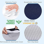 5 STARS UNITED Seat Cushion - Memory Foam Chair Cushion for Tailbone Pain Relief - Ergonomic Support for Coccyx, Sciatica & Butt - Office, Desk & Gaming Chair, Car Seat, Wheelchair, Airplane, Blue