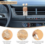 2PCS Car Diffuser Air Freshener Bottle, Refillable Empty Glass Perfume Bottles with Vent Clip, Universal Essential Oil Diffuser for Most Vehicles, Interior Car Accessories (2PCS, Word)