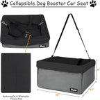 JESPET & GOOPAWS Dog Booster Seats for Cars, Portable Dog Car Seat Travel Carrier with Seat Belt for 24lbs Pets
