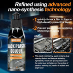100ML Car Plastic Restorer Black, Black Trim Restorer Automotive with Sponge, Renew Protect Faded Trim Bumpers Dashboards Long Lasting Shine Easy to Apply for Cars RVs Vehicles and Motorcycles