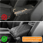 Corolla Center Console Cover/Pad Fit 2020-2023 2024 2025 2026,Faux Leather Toyota Corolla Armrest mat,Posture Improving Support Cushion,Protector Console,Waterproof, Wear-Resistant