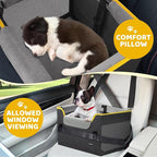 Dog Car Seat for Small Dogs,Detachable Pet Car Seat Under 20 lbs,Dog Booster Seat with Cozy Chin Rest,Cushion and Safety Belt, (Gray)