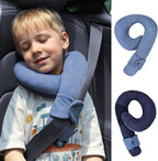 Kids Travel Neck Pillow, Toddler Travel Pillow for Car & Airplane and Head & Chin Support, Comfortably Travel Neck Pillow for Road Trip Sleeping, Gifts for Toddler/Child/Kids (Light Blue & Dark Blue)