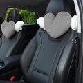 2 Pack Heart Shaped Cute Car Headrest Pillow with Angel Wings - Comfortable Soft Head Rest Cushion Kawaii Car Accessories Neck Pillow for Driving Travelling Office Home Decor - Grey Love Heart