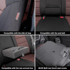 coverdream Rav4 Seat Covers Custom Fit for 2013-2018 Toyota Rav4 LE,Full Coverage Polyester Car Seat Protector(Full Set,Black & Wine)
