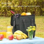 Tirrinia 6 Bottle Wine Gift carrier - Insulated & Padded Wine Carrying Cooler Tote Bag with Handle and Adjustable Shoulder Strap for Travel or Picnic, IDEAL Wine Lover Gift, Black