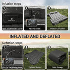 Umbrauto Built-in Pump Air Mattress for 5.5-5.8ft Short Truck Bed, Inflatable Full-Size Pickup Airbed for Ford F150, Chevy Silverado, GMC Sierra, Dodge Ram, Toyota Tundra, Nissan Titan Outdoor Camping