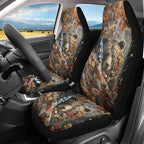 Camouflage Hunting Bear Car Seat Covers Breathable Front Seat Covers Easy Installation Stretch Polyester Fabric Cover Protection Interior Accessories Universal Fit Most Cars SUV