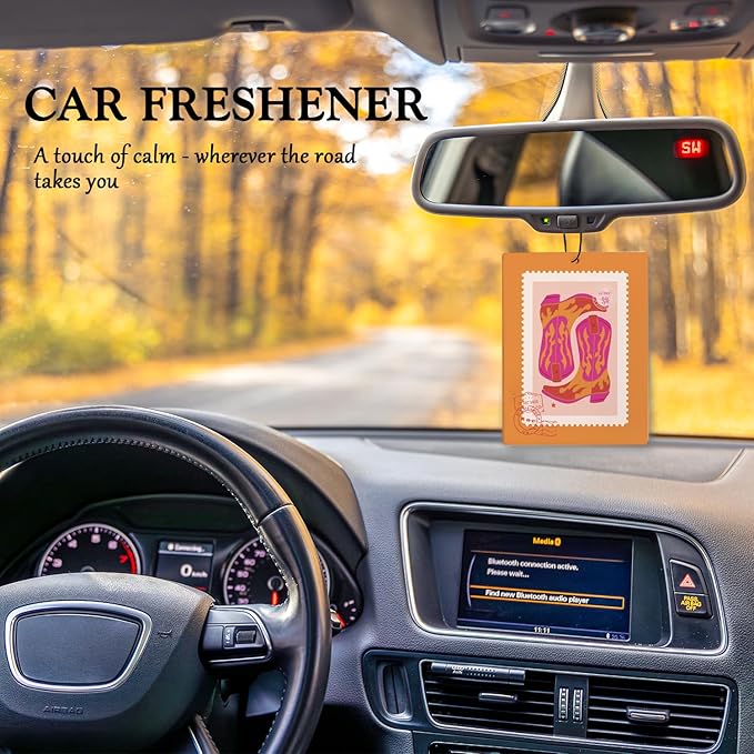 Western Car Accessories,Hot Pink and Orange Western Air Freshener for Car,Preppy Disco Cowgirl Guest Check Air Freshener Hanging 3 Pcs for Cars Closet Drawer Books Bathroom