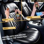 Leather Cleaner and Conditioner Leather Care Detailing Kit to Clean, Soften, Protect & Restore Leathercraft - UV Protection Prevent Cracking or Fading of Furniture, Car Interiors, Shoes, Bags
