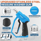Pressure Washer Gun with Mini Foam Cannon, Dual Connector Accessory, Car Wash Foam Gun Kit - No-Dilution Foam Cannon Pro, 5 Power Washer Nozzle Tips & M22 Adapter, 1/4" Quick Connect