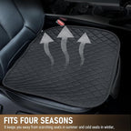 Linen Car Seat Covers for Cars - Non-Slip and Soft, 2 PCS Bottom Seat Cover Protectors with Storage Pocket, Linen Front Seat Covers Used for SUVs, Cars, Sedans (Black)