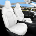 Custom Fit Tesla Model Y Seat Cover 7 Seaters Fully Wrapped Front and Semi-Wrapped Third Row (White-3 Rows)