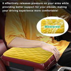 Car Center Console Pad, Waterproof Auto Armrest Seat Box Cover, PU Leather Arm Rest Protector Cushion Pad, Universal Vehicle Interior Protection Accessories for Car SUV (Yellow)
