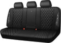 CAR PASS Bling Back Seat Cover, Waterproof Leather Bench Rear Seat Cover Shining Diamond Truck Glitter Crystal Sparkly Rhinestone Universal Fit Armrest Automotive Kid Women Girl, Black Diamond