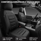 CAR PASS Breatherable Air Mesh Car Seat Covers Full Set, 3D Foam Back Support Automotive Seat Covers, All Season Car Seat Cover Fit Automotive,SUV,Sedan,Van, Airbag Compatible (Black)