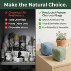 4 pack Naturally Activated Bamboo Charcoal Air Purifying Bags | Natural Home Deodorizer Bag | Charcoal Bag Odor Absorber For Pets | Odor Eliminator & Moisture Absorber Air Freshener Bag (200g Cube)