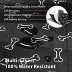F-color SUV Cargo Liner for Dogs, Water Resistant Pet Cargo Cover Dog Seat Cover Mat for SUVs Sedans Vans with Bumper Flap Protector, Non-Slip, Large Size Universal Fit, Bone
