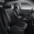 CAR PASS Rav4 Seat Covers Full Set Custom Fit for Toyota RAV4 Tocamo Corolla-Cross 2019-2024, Luxury Nappa Leather Waterproof Rav 4 Seat Covers, Anti-Slip Comfortable Airbag Compatible, Full Black