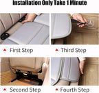 Premium Car Seat Cushion, Driver Seat Cushion with Comfort Memory Foam & Non-Slip Rubber Bottom, Car Seat Pad Works with 95% of Vehicles and Office Chair or Home (Gray)