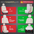 IVICY Faux Suede Front Car Seat Cover – Durable, Non-Slip Seat Protector for Cars – 1 Unit, Light Beige